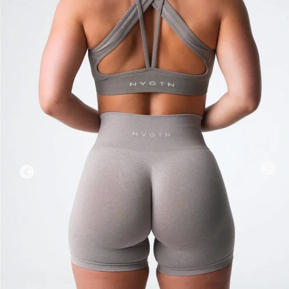 🔴SOLD🔴 NVGTN Taupe Pro Seamless Shorts - Picture 3 of 4